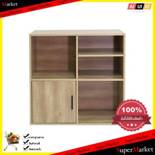 ตู้เตี้ยบานผสม สี LOFT TEAK