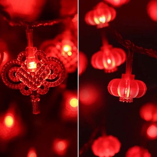 New Year Flashing Decoration 10LEDs Red Lantern Chinese Knot String Lights