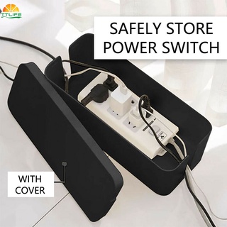 【TTLIFE】 Plastic Cable Home Storage Box Power Strip Wire Management Desktop Plug Socket Tidy