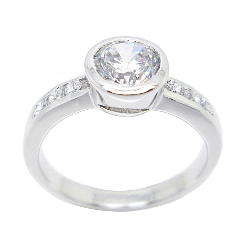 แหวนแฟชั่น แหวนสำหรับผู้หญิง แหวนเพชร cz ประดับเพชร เพชร cz ชุบทองคำขาว