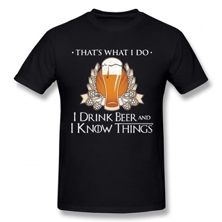 เสื้อยืดคอกลมเสื้อยืด ผ้าฝ้ายแท้ พิมพ์ลาย Little Imp Game Of Thrones Tyrion Lannister I Drink Beer And I Know Things สํา