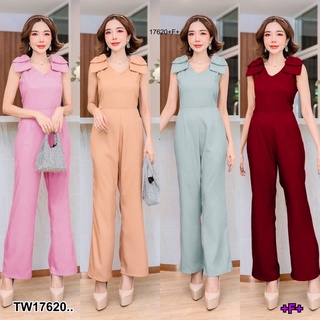 Jumpsuit จั้มสูทแขนกุดไหล่แต่งโบว์.. TT17620