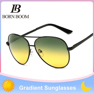 BornBoom Unisex Polarized Sunglasses วันกลางคืนวิสัยทัศน์แว่นกันแดดสวมทับตัดแสงกลางวันกลางคืนขับรถถนอมดวงตา