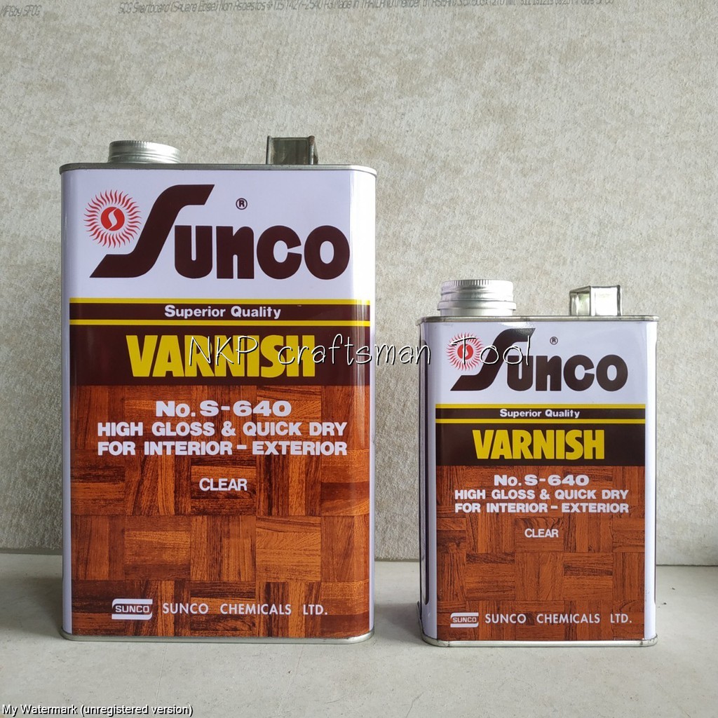 สีทาไม้ SUNCO วานิชเหลือง ซันโก้ เงาและแห้งไว สำหรับ ภายนอกและภายใน สีทาไม้ วานิชเหลือง ซันโก้ เงาและแห้งไว