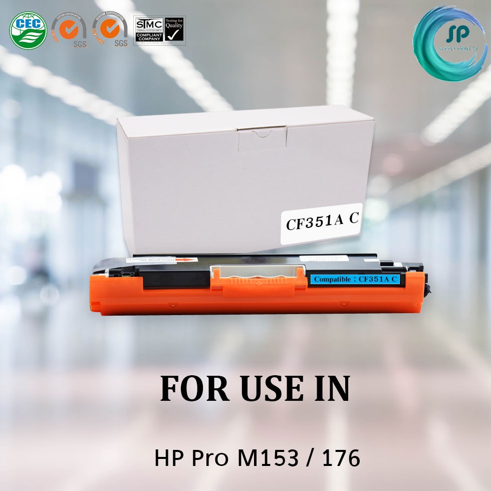 ตลับหมึกเทียบเท่า รุ่น 130A / CF351A C (สีฟ้า) สำหรับ HP LaserJet Pro HP MFP M176 / MFP M176N / MFP 