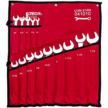 JETECH COM-S14IN 14 ชิ้น CR.V COMBINATION WRENCH SET 3/8-1-1/4"