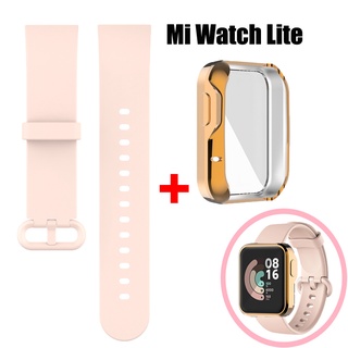 Mi Watch Lite สายซิลิโคน สายนาฬิกาข้อมือ XiaoMi Mi Watch Lite เคส TPU ฝาครอบกันชน แบบเต็ม