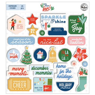 Sticker สติกเกอร์ Oh What Fun Chipboard Sticker 6x6 นิ้ว 🎅