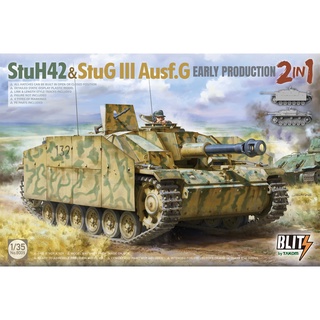 พลาสติก โมเดล ประกอบ TAKOM สเกล 1/35 StuH42&amp;StuG III Ausf.G Early Prodution 2 in 1 (8009)