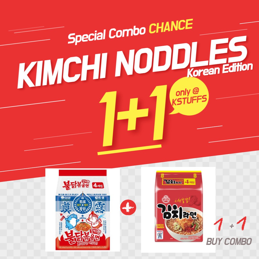 Korea Buldak Noodle Kimchi Flavor x Jinro Korea edition version + Original Kimchi Ramen Combo