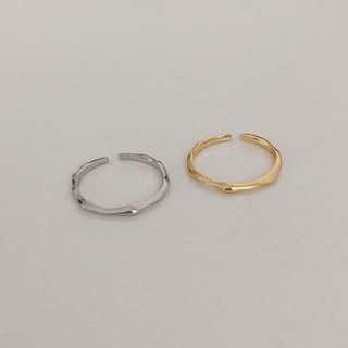 A.piece แหวนเงินแท้ [all silver 925] slim wave ring (246)