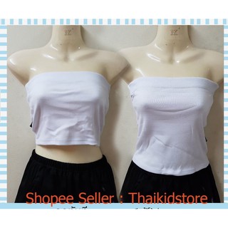 เสื้อเกาะอก ซับใน ครึ่งตัว / เต็มตัว F XL ผู้หญิง เด็กผู้หญิง สีขาว Free Size เกาะอก