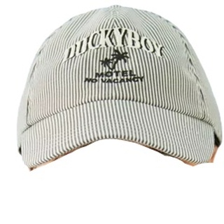 DUCKYBOY STRIPE CAP - MOTEL NO VACANCY หมวกปัก ฟรีไซส์ ผ้าคอตตอน