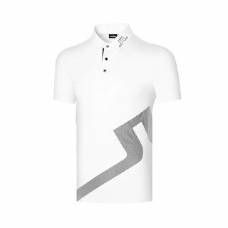 [J.LINDEBERG] เสื้อยืดลําลอง แขนสั้น สไตล์เกาหลี สําหรับผู้ชาย เหมาะกับการเล่นกีฬา กอล์ฟ 5534
