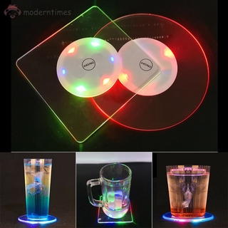 ที่รองแก้วแบบมีไฟ Led หลากสีกันน้ํา