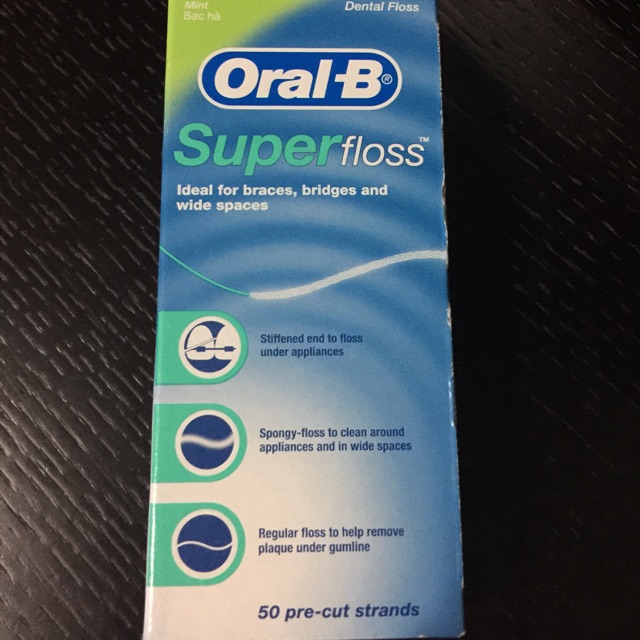 ORAL-B Super Floss เปิดกล่องใช้แล้ว 1 เส้น (เพราะซื้อมาผิด)