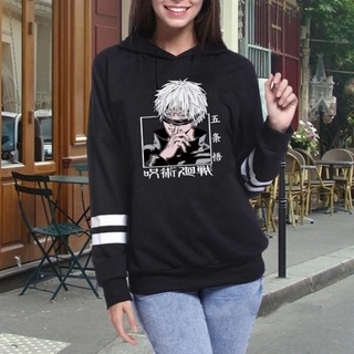 พร้อมส่ง Anime Jujutsu Kaisen Hoodie Satoru Gojo Fashion Casual Loose Long Sleeves Harajuku