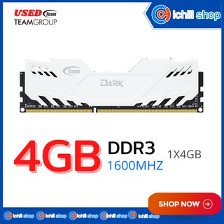 RAM (แรม) TEAM DARK DDR3 4GB 1600MHz WHITE NO BOX P12021