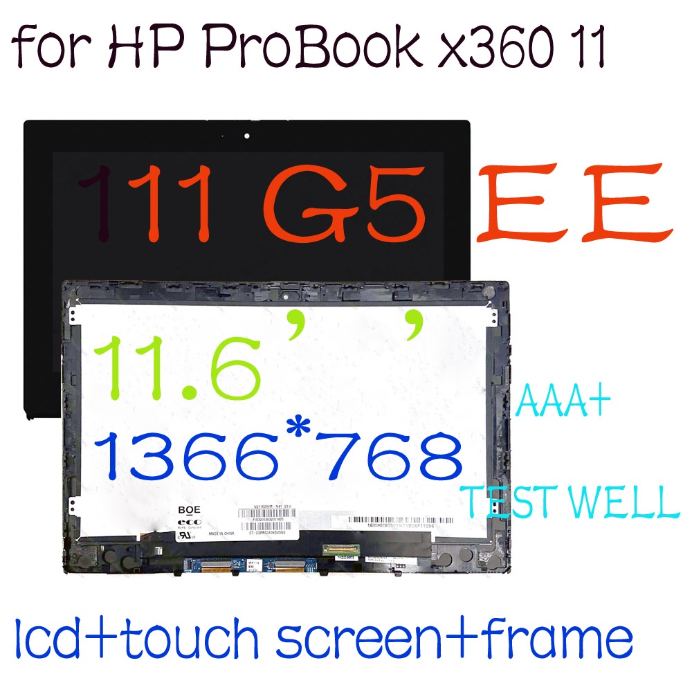 11.6 Inch HD LCD for HP ProBook x360 11 G5 EE HD WXGA 1366x768 LCD Display Touch Screen Digitizer As