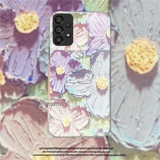 Ready Stock เคสโทรศัพท์ Case Samsung Galaxy A53 A33 A73 A13 A23 LTE M33 M23 5G 4G 2022 New Phone Casing Romantic Purple Flower Pattern Silicagel TPU Soft Case Shockproof Protect Back Cover เคส