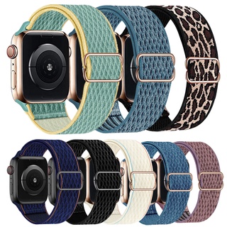 สายนาฬิกาข้อมือไนล่อน ยืดหยุ่น ปรับได้ สําหรับ Apple Watch Band 44 มม. 40 มม. 45 มม. 41 มม. 42 มม. 38 มม. iWatch Series 7 6 SE 5 4 Correa