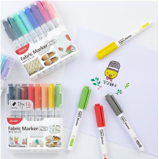 Monami ชุดปากกามาร์คเกอร์เขียนผ้า หัวพูกัน Fabric Marker 470 Set