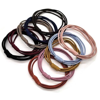 A140 สั่งขั้นต่ำ 10 เส้น พร้อมส่งในไทย หนังยางรัดผมสไตล์เกาหลี แบบ4เส้น