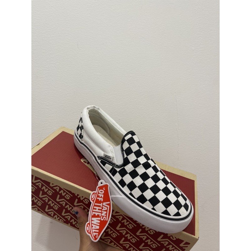 🛒😈 สินค้าพร้อมส่ง รองเท้าผ้าใบ(ตารางขาวดำ/ขอบขาว)🛍 sz.36-45 สินค้าพร้อม