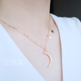 Moon and stars necklace