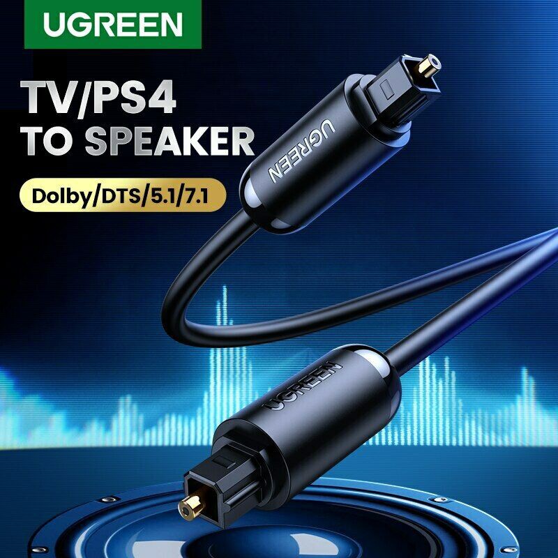 Ugreen (AV122) Premium Digital Audio Optical Cable Toslink SPDIF Cord Fr CD DVD PS3 Xbox(10768,10769