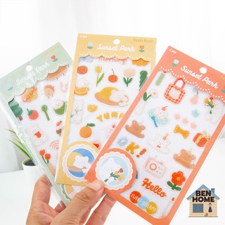 MOSHI MOSHI สติ๊กเกอร์นูนมีกลิตเตอร์ สำหรับติดสมุดหรือแพลนเนอร์ (พร้อมส่ง)