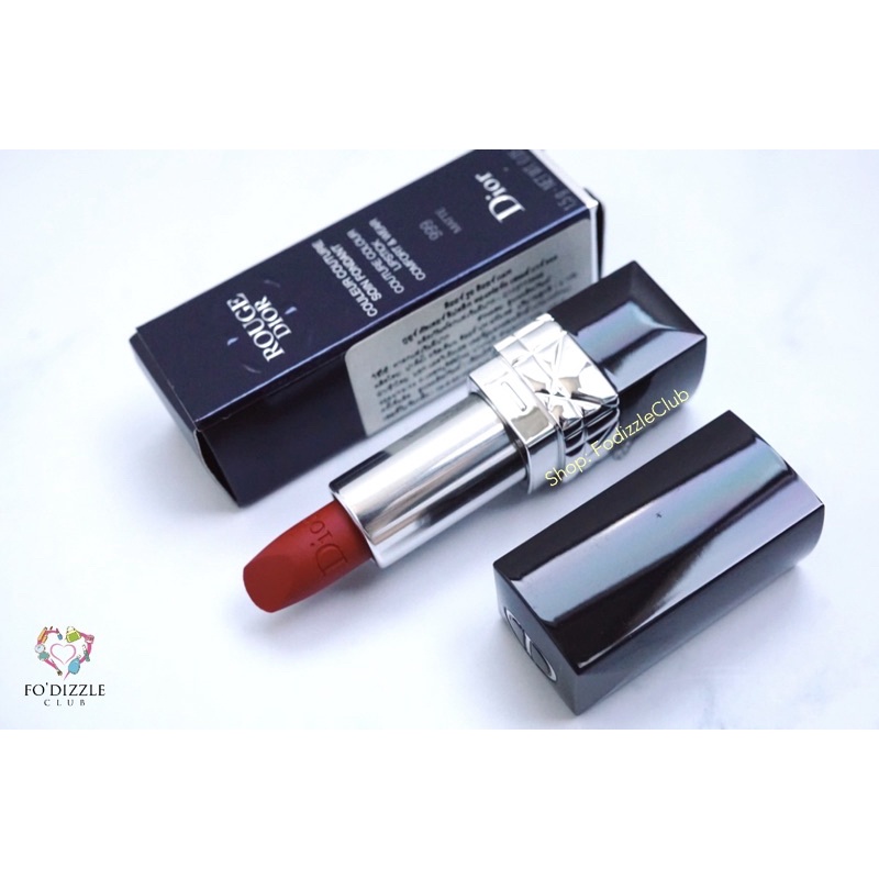 (พร้อมส่ง ของแท้ 100% ป้ายไทย) Rouge Dior Couleur Couture Lipstick 999 Matte ลิปแดงจีซู mini size: 1.5g พร้อมกล่อง