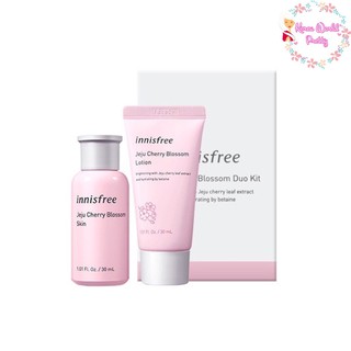 [Sep โค้ด 2JZNDG ลด 75B ขั้นต่ำ 300B วันที่ 1-30 ก.ย.2566] Innisfree Jeju Cherry Blossom Duo Kit (Skin 30ml+Lotion 30ml) [Exp 5/2023] เช็ทมินิขนาดพกพาจาก innisfree