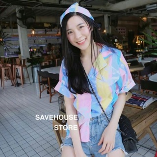 **เสื้อเชิ๊ตผ้าสปัน มาพร้อมผ้าโพกหัว แมทกับอะไรก็สวย**