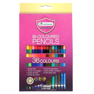 มาสเตอร์อาร์ท สีไม้ยาว ดินสอสีไม้ยาว 2 หัว 18 แท่ง 36สี ฟรี!! กบเหลาดินสอในกล่อง