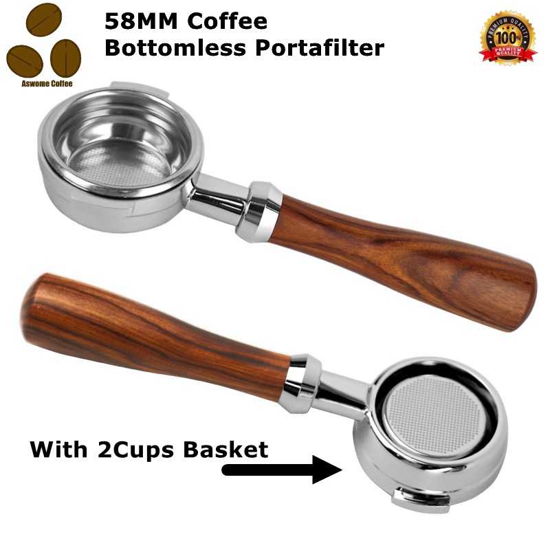สินค้าพร้อมส่ง ✔ 58MM Coffee Bottomless Portafilter（สองหู)ก้านชงกาแฟ ด้ามชงกาแฟ หัวชงกาแฟ