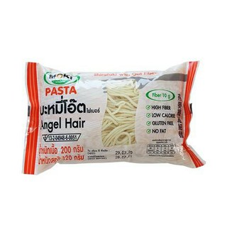 เส้นโอ๊ต MOKI บะหมี่โอ๊ตไฟเบอร์ผสมบุก บุกเพื่อสุขภาพ Oat Fiber Angel Hair with Konjac ขนาด 200 กรัม