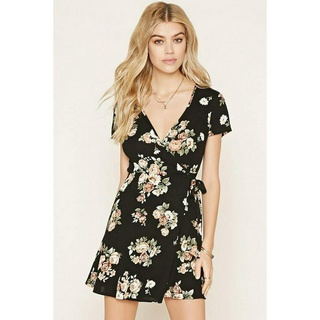 เดรส Forever21 wrap dress ลายชนเผ่า