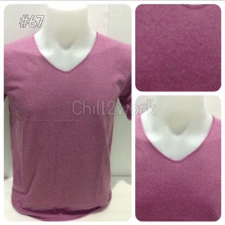 chill2work เสื้อยืด คอเปลือย แขนสั้น สี ชมพูท็อปดราย