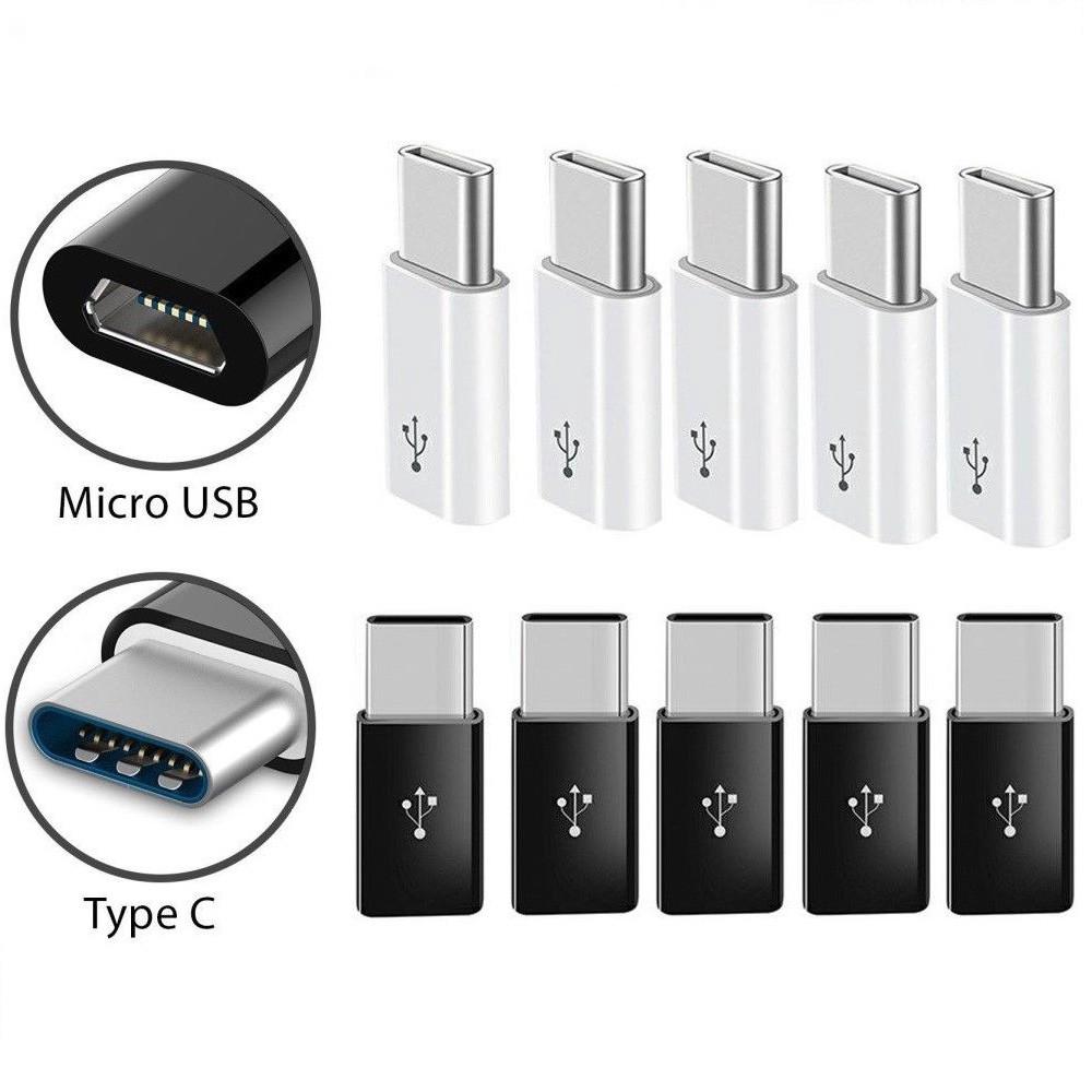 5ชิ้น Micro Usb 2.0 Female To Usb 3.1 Type-C Data Male อะแดปเตอร์ข้อมูล