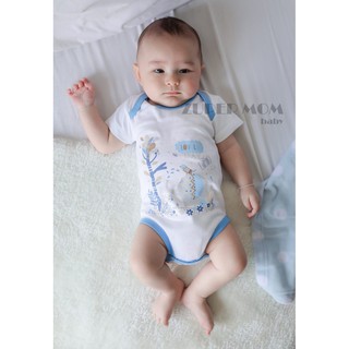 Zuper Mom บอดี้สูทเด็กอ่อน แขนสั้น-ขาเว้า ชุดเด็กแรกเกิด เสื้อผ้าเด็กอ่อน ผ้า cotton 100% สำหรับเด็ก 0-12 เดือน no.4005