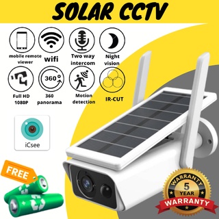 😍PROMO😍Solar / Battery Powered 3MP 1296p Outdoor Weatherproof Wireless Wifi CCTV Camera