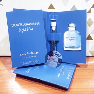 สะอาด นุ่มละมุน 😍 น้ำหอม Dolce&amp;Gabbana Light Blue Pour Homme Eau Intense edp.ขนาดทดลอง ของแท้ 100%