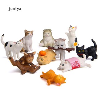 Juya ของเล่นโมเดลตุ๊กตาแมวขนาดเล็ก 10 ชิ้น