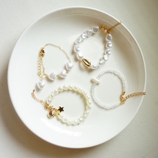 พร้อมส่ง Tiny Heart Bracelet สร้อยข้อมือไข่มุกรูปหัวใจ