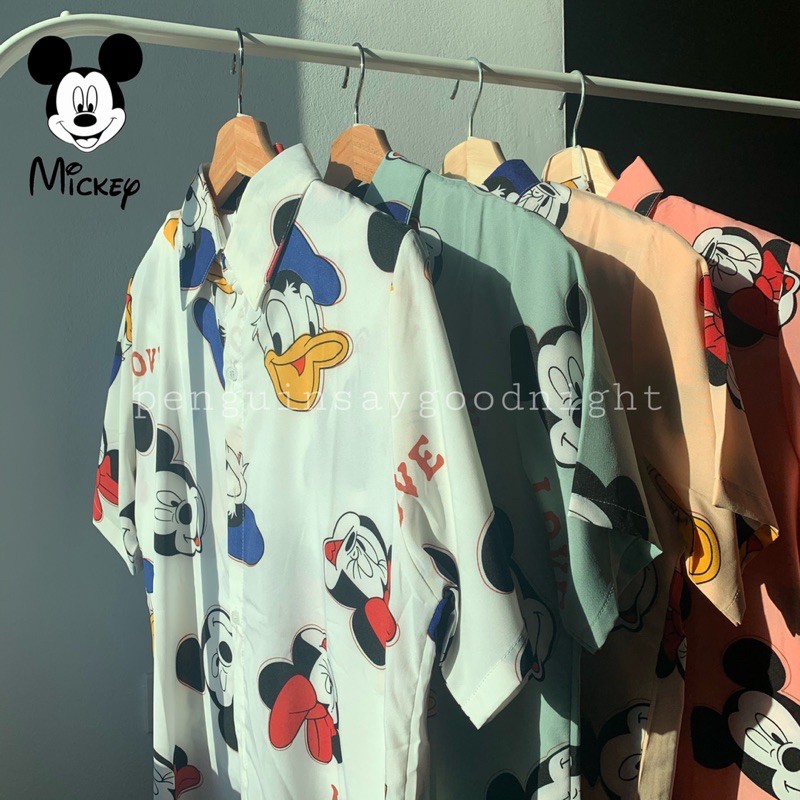 🌤 ชุดนอนลาย มิกกี้ มินนี่เมาส์ & โดนัลดั๊ก 🐭 Mickey Minnie Mouse & Donald Duck 🐹 ขาสั้น/แขนสั้น