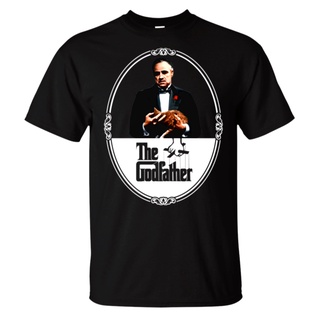 TSHIRTฝ้ายเสื้อยืดคอกลม พิมพ์ลาย Godfather Mafia film Marlon Brando Don Corleone Francis Copala สไตล์เรโทร สําหรับผู้ชาย