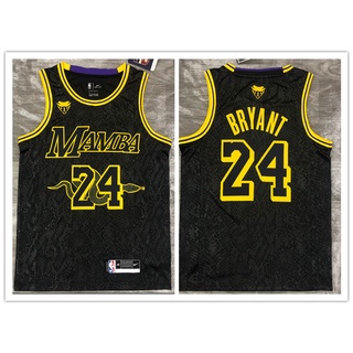 【Hot Pressed】เสื้อกีฬาบาสเก็ตบอลสกรีนลาย Los Angelels Lakers No.24 Kobe Bryant 8 ชิ้น