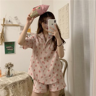 ชุดนอนสไตล์เกาหลี STRAWBERRY PAJAMAS