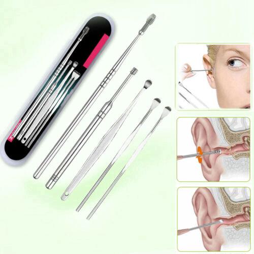 New High Quality 5Pcs/1Set Stainless Steel Ear Tapping Ear Clean Earwax